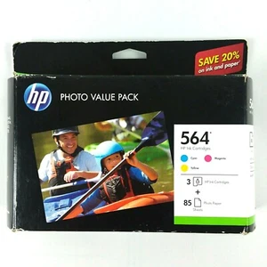 HP 564 Color Printer Ink Cartridge Cyan Magenta Yellow Expired Photo Value Pack - Picture 1 of 9