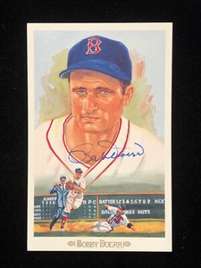 BOBBY DOERR SIGNED POSTCARD PEREZ-STEELE CELEBRATION SET 1989, MINT