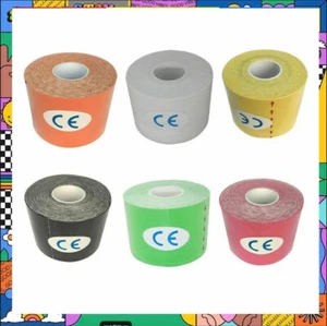 Up to 6x Athletic Elastic Physio Sports Kinesiology Rock Tape Muscle Bandage 5m - Picture 1 of 13
