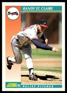 1992 Score #708 Randy St. Claire Atlanta Braves