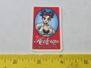 VTG HOOK UPS DEVIL HORNS GIRL ANIME JEREMY KLEIN HOT NOS SKATEBOARD DECK STICKER - Picture 1 of 1