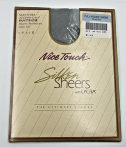 New Old Stock  Sears NiceTouch Silken Sheers With Lycra 1 Pr  Cloud Grey - Picture 1 of 2