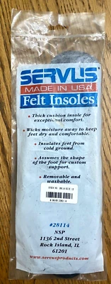 Servus Felt Insoles, Men’s Size 12 #28114, USA - Image 1 of 4