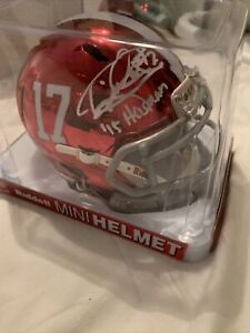 Derrick Henry 15 Heisman Autographed Alabama Chrome Mini Football Helmet BAS COA