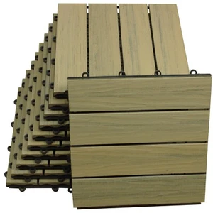 WPC Bodenfliese 30x30cm 3D-Struktur Terrassenfliesen 11 Stk Balkon Klick Holz - Bild 1 von 4