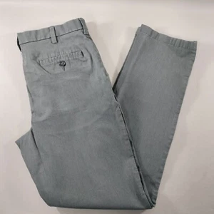 Croft & Barrow Classic Fit Flat Front Gray Khaki Pants Mens Size Actual 34x32 - Picture 1 of 7