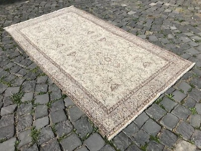 Alfombra antigua turca alfombra bohemia alfombra Oushak alfombra vintage alfombra de lana hecha a mano Foto 1 de 4