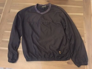 FootJoy FJ Mens Pullover Golf Windbreaker Black Long Sleeve V Neck Jacket XL - Picture 1 of 7