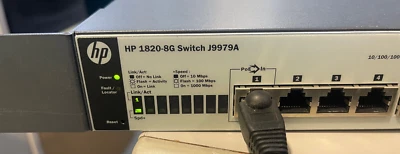 HP 1820-8G J9979A Gigabit Managed Switch with Rack Ears - Image 1 of 4
