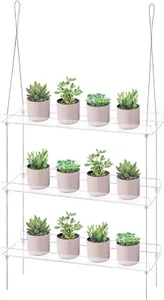 3 Tier Plant Shelves for Windows, Acrylic Hanging Window Plant Shelves - Picture 1 of 7