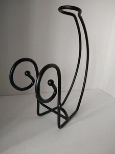 WINE BOTTLE HOLDER/CRADLE  Black Metal - Picture 1 of 5