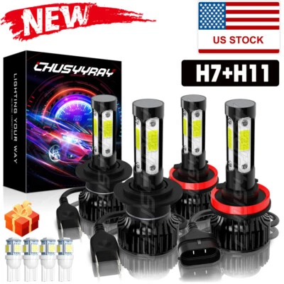 Kit de bombillas LED blancas de haz alto bajo 4x 6000K para Kia Sorento 2017-2018 Foto 1 de 4
