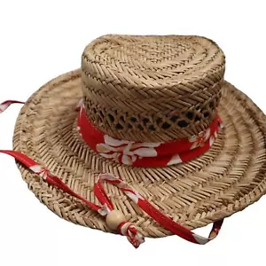 Dorfman Pacific Co Genuine Raffia Straw Hat Size Small Hawaiian Tropical - Picture 1 of 7