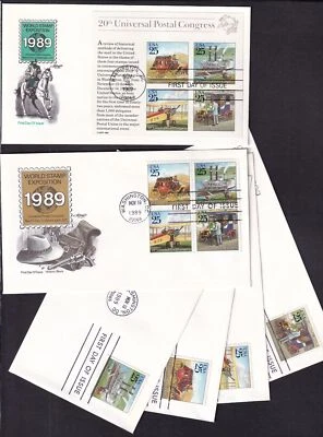 1989 Traditional Mail Delivery Sc 2434-7 2438 full set of 6 Artmaster cachets - Image 1 of 2
