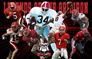 Georgia Bulldogs Lithograph print of Legends of the Gridiron 17 x 11 - Picture 1 of 1