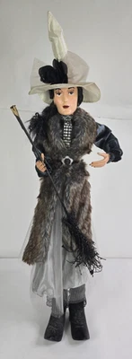 Rachel Zoe Witch Faux Fur & Black Print Dress Fabulous Doll Standing 36” Tall - Image 1 of 4
