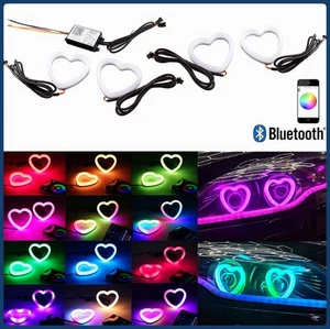 BT Dynamic Flow Chase RGB Heart Halo Dream Color Demon Angel Eyes DRL for BMW - Picture 1 of 16