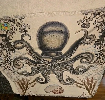 Manta Pulpo 50" x 60" Pulpo Antiguo Tejido Climático Foto 1 de 4