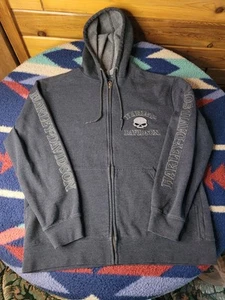 Harley Davidson Willie G grau Totenkopf Hoodie Sweatshirt Herren Medium Full Zip Biker - Bild 1 von 8