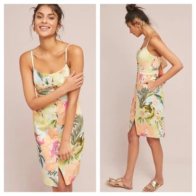 Farm Rio x Anthropologie Size Large LP Petite Tropical Floral Button Mini Dress  - Image 1 of 4