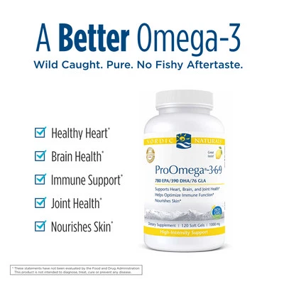 Cápsulas blandas Nordic Naturals ProOmega-3.6.9 - Fórmula Omega de alta potencia, 120 unidades Foto 1 de 2