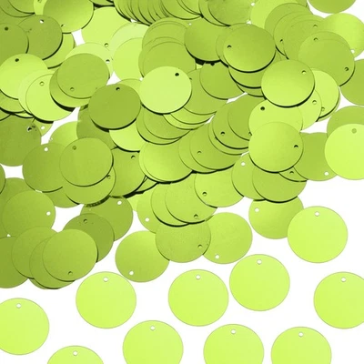 Lentejuelas redondas planas 100 piezas, lentejuelas sueltas de 25 mm/1 pulgada, verde claro Foto 1 de 4