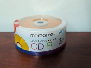 NEW Memorex Cool Colors CD-R, 25 Pack, 52X 700 MB 80 Min, Music - Sealed - Picture 1 of 1