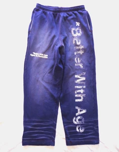 Better With Age IN CASE YOU FORGOT SWEATPANTS NAVY Size 2 Mens Fleece Wide Legs - Picture 1 of 24