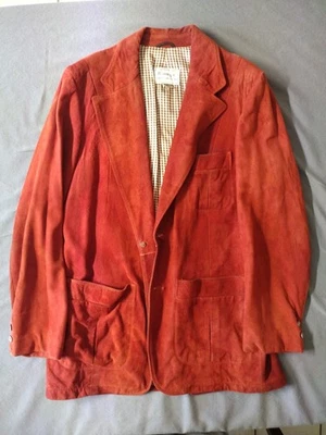 Hannys Red Suedue Vintage Jacket Mens 40 Retro  - Image 1 of 4