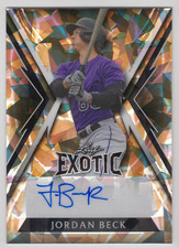 2023 LEAF EXOTIC JORDAN BECK /3 AUTO GIRAFFE CRYSTAL AUTOGRAPH #BA-JB4