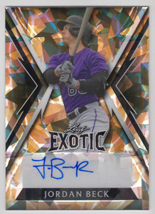 2023 LEAF EXOTIC JORDAN BECK /3 AUTO GIRAFFE CRYSTAL AUTOGRAPH #BA-JB4