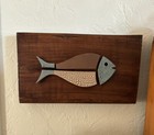 Doyle Lane Terra-Cotta Pottery Clay Fish Sculpture Mounted