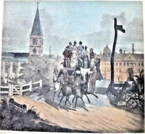 ROBERT HAVEL ETCHING AFTER JAMES POLLARD STAGE COACH SETTING OFF - 1816 - Picture 1 of 6