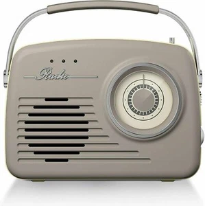 AKAI RETRO PORTABLE RADIO TAUPE DIGITAL DAB AM/FM ALARM CLOCK VINTAGE USB SD - Picture 1 of 6