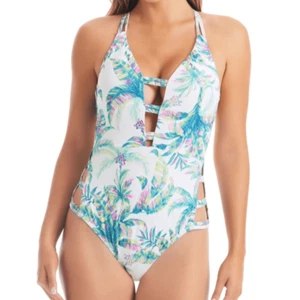 Damen Badeanzug bedruckt Cut-Outs Einteiler XLARGE - Bild 1 von 4