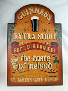 Letrero de madera de cerveza Guinness extra robusto tamaño hombre cueva bar decoración de pared 23" x 16" ~ ¡Bonito! - Imagen 1 de 4