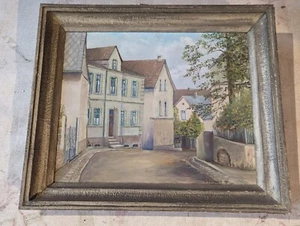 Malerei Strassenansicht Hartzerstraße in Celle signiert H. Heinzeroth 1948 - Bild 1 von 8