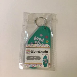 Good Vibes Only Hippie Retro Flower Power Schlüsselanhänger - Doppelring - Neu & Versiegelt - Bild 1 von 5