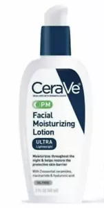 CeraVe PM Facial Moisturizer, 3 Ounce (Pack of 1) | Lotion | Face | Ultra-Light - Picture 1 of 4