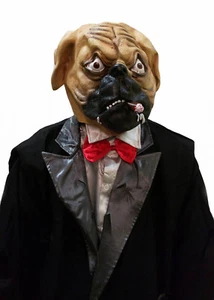 Mens British Bulldog Mask & Cigar Spike Overhead Churchill Latex Masque NEW - Picture 1 of 2