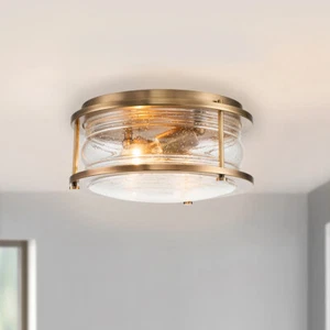 Lampada da soffitto ottone lampada da soffitto 2x60 W/E27 IP44 QN-ASHLANDBAY-F-NBR-BATH - Foto 1 di 7