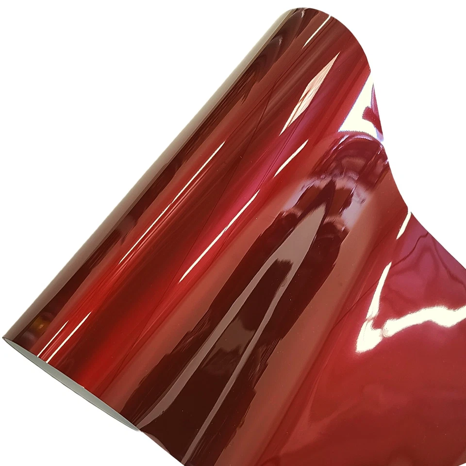 Premium High Gloss Burgundy Dark Red Vinyl Car Wrap PET Liner Film Sticker Sheet - Image 1 of 1