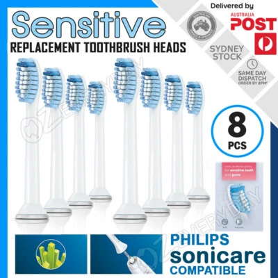 8pcs Sensitive Replacement Brush Heads for Philips Sonicare Toothbrushes - image 1 of 4