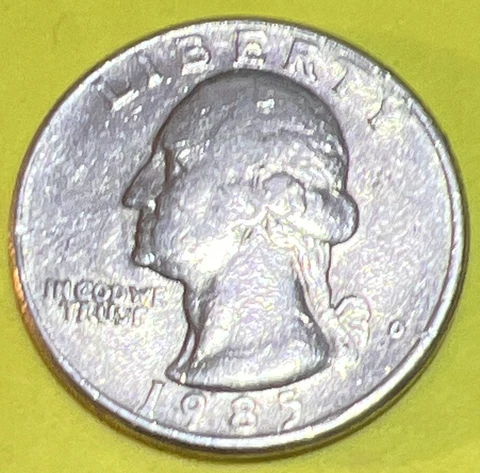 1985 D Washington Quarter Error /DDO/DDR/ *85d-1* Cover
