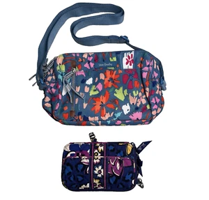 Vera Bradley Lighten Up On The Horizon Crossbody Purse & African Violet Wallet - Picture 1 of 22