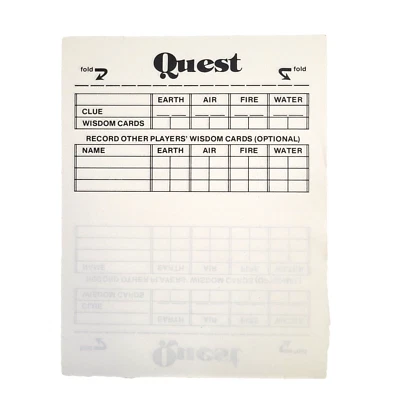 The Quest of the Philosopher's Stone Juego de Mesa Repuesto Hoja de Puntuación Almohadilla 40pg Foto 1 de 4