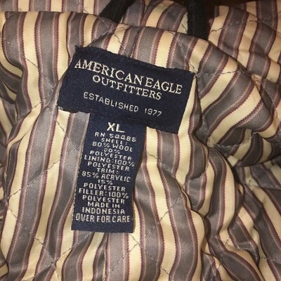 American Eagle Women's   XL Black Winter Coat Wool Blend Faux Fur Hood Parka - Image 1 of 4