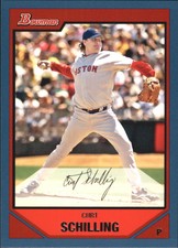 2007 Bowman Blue Boston Red Sox Baseball Card #134 Curt Schilling /500