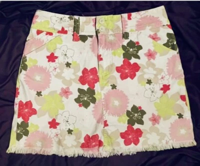 Sonoma Lifestyle Petite Stretch Floral Tennis Golf Denim Skort Skirt Size 8P - Image 1 of 2