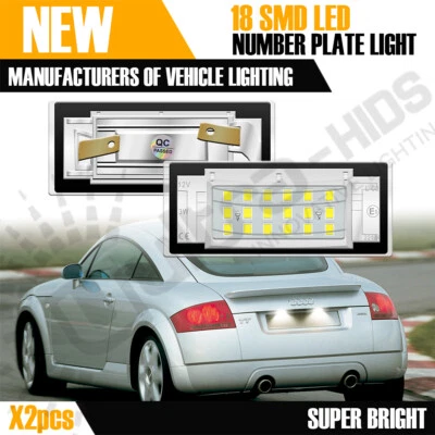 2 светодиодные лампы для номерного знака Audi TT Mk1 8N 1999-2006 годов выпуска без ошибок - Изображение 1 из 4